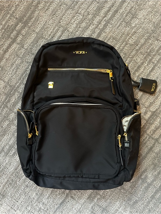 Tumi Handbags - Tumi Voyageur Carson Black Backpack with Gold Hardware Accents
